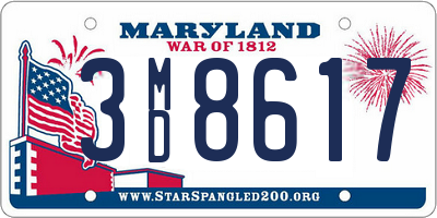 MD license plate 3MD8617