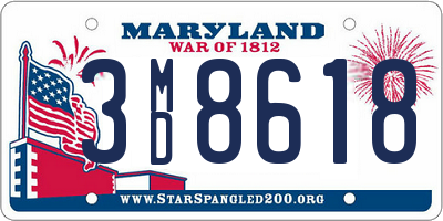 MD license plate 3MD8618