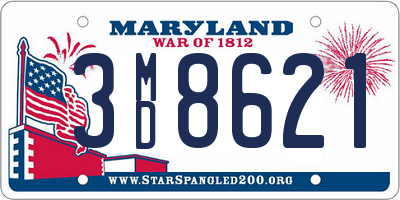 MD license plate 3MD8621