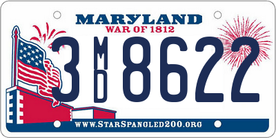 MD license plate 3MD8622