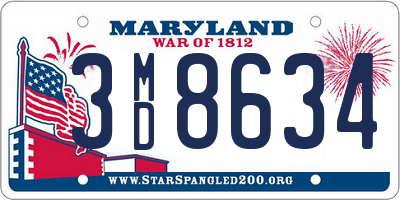 MD license plate 3MD8634