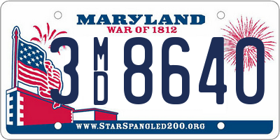 MD license plate 3MD8640