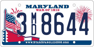 MD license plate 3MD8644