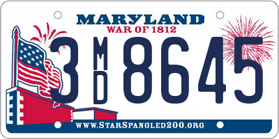 MD license plate 3MD8645