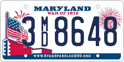 MD license plate 3MD8648