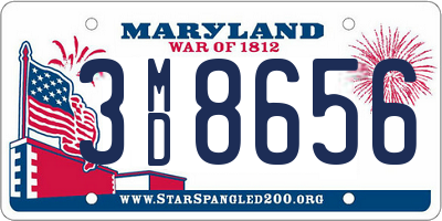 MD license plate 3MD8656