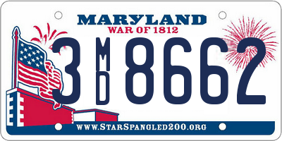 MD license plate 3MD8662