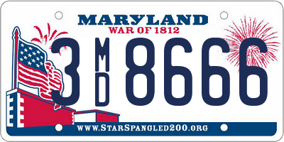 MD license plate 3MD8666