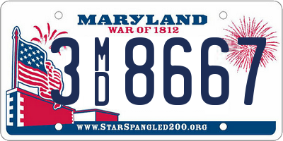 MD license plate 3MD8667