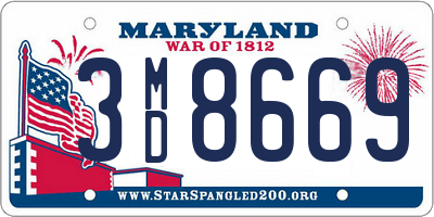 MD license plate 3MD8669