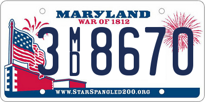 MD license plate 3MD8670