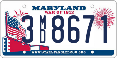 MD license plate 3MD8671