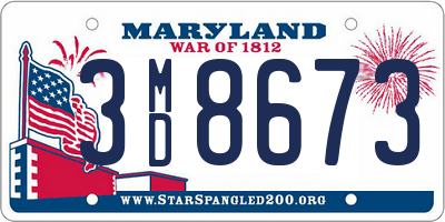 MD license plate 3MD8673