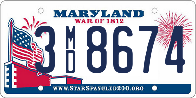 MD license plate 3MD8674