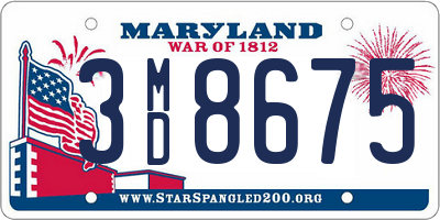 MD license plate 3MD8675