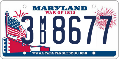 MD license plate 3MD8677