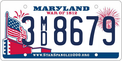 MD license plate 3MD8679