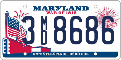 MD license plate 3MD8686