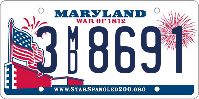 MD license plate 3MD8691