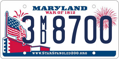 MD license plate 3MD8700