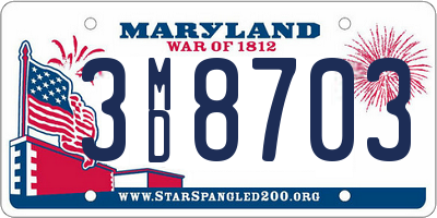 MD license plate 3MD8703