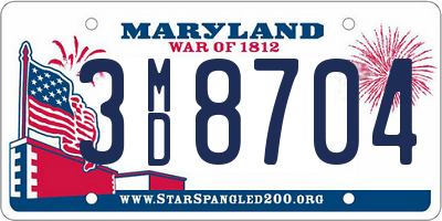 MD license plate 3MD8704