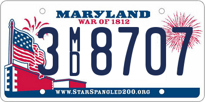 MD license plate 3MD8707