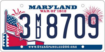 MD license plate 3MD8709