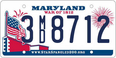 MD license plate 3MD8712