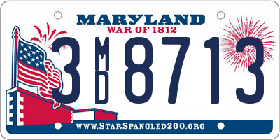 MD license plate 3MD8713