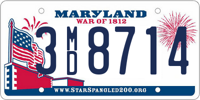 MD license plate 3MD8714