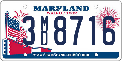 MD license plate 3MD8716