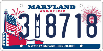 MD license plate 3MD8718