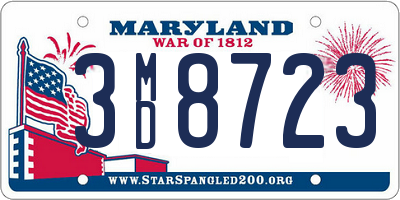 MD license plate 3MD8723