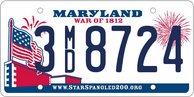 MD license plate 3MD8724