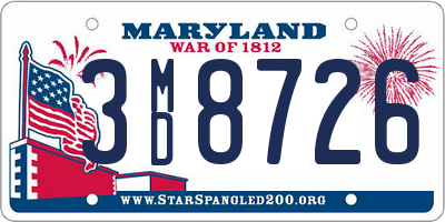 MD license plate 3MD8726