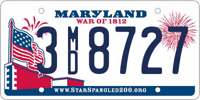 MD license plate 3MD8727