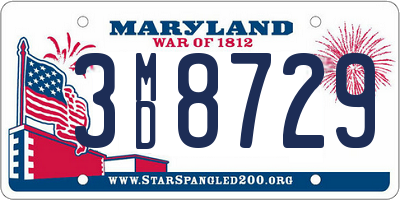 MD license plate 3MD8729