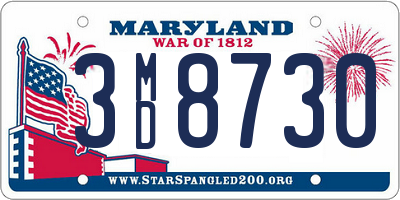 MD license plate 3MD8730