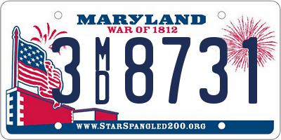 MD license plate 3MD8731