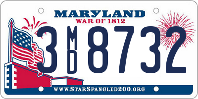 MD license plate 3MD8732