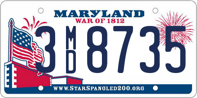 MD license plate 3MD8735