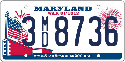 MD license plate 3MD8736