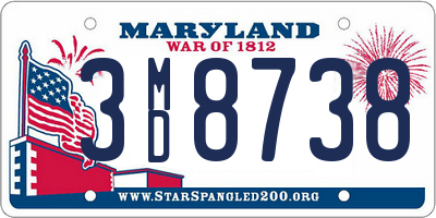 MD license plate 3MD8738