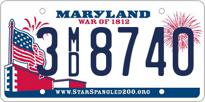 MD license plate 3MD8740