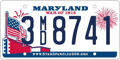 MD license plate 3MD8741