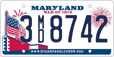 MD license plate 3MD8742