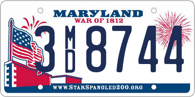 MD license plate 3MD8744