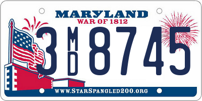 MD license plate 3MD8745