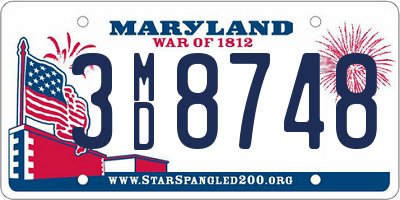 MD license plate 3MD8748